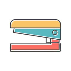 Colorful Illustrated Stapler Icon for Office Supplies and Productivity Concepts