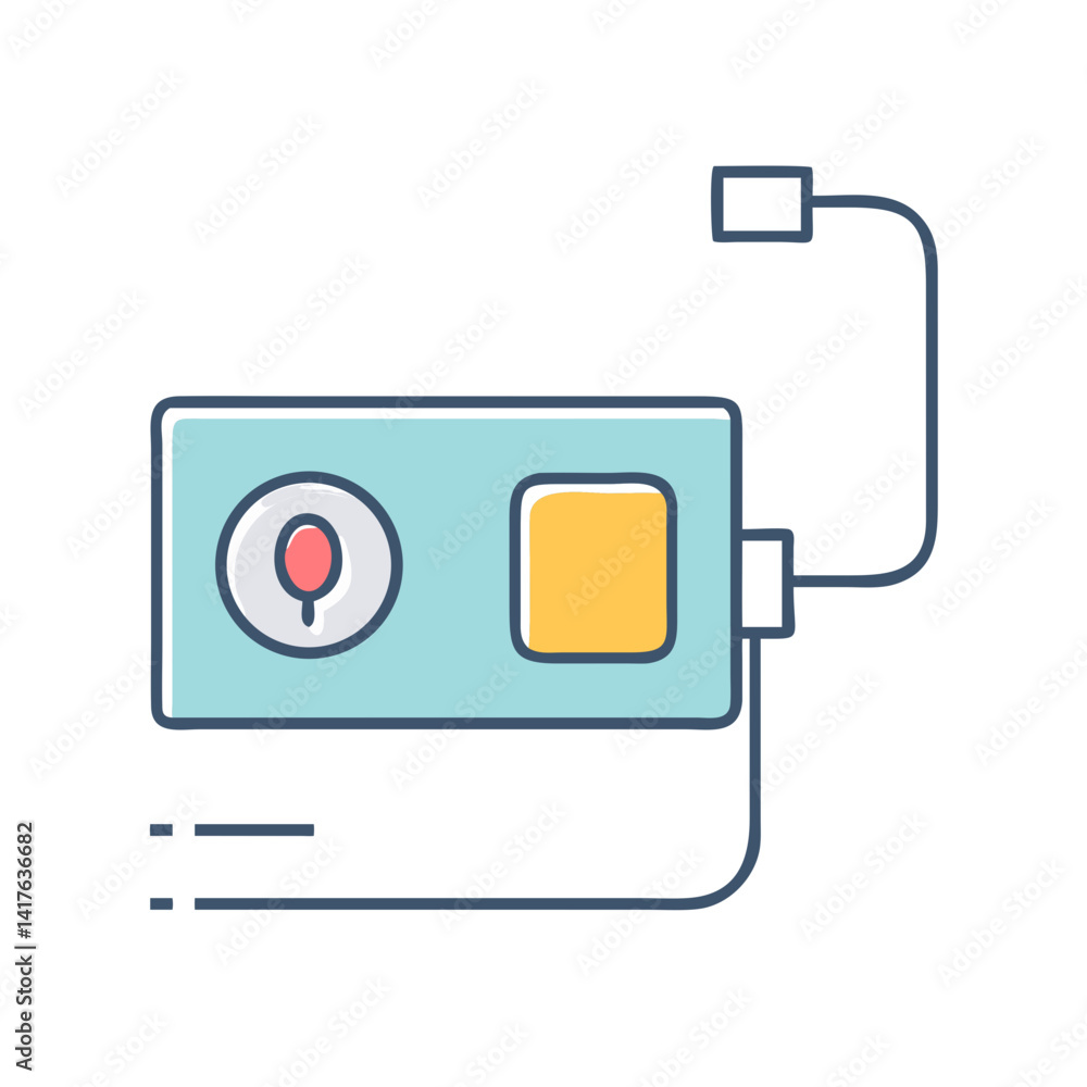 Poster minimalist design of a sensor device with a remote interface module