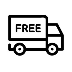 Delivery Truck Offering Free Shipping Icon Design