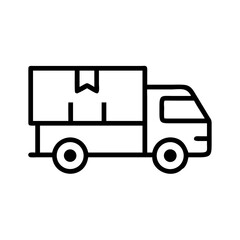 Delivery Truck with Box Symbols Icon Design
