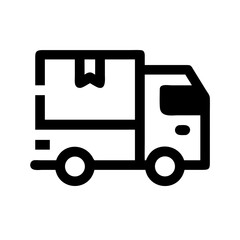Delivery Truck with Box Symbols Icon Design