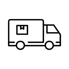 Delivery Truck with Box Symbols Icon Design