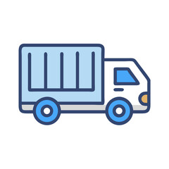 Delivery Truck with Closed Container Icon Design