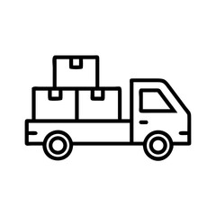 Delivery Truck with Stacked Packages Icon Design