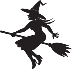 Witch Broom vector at on white background 