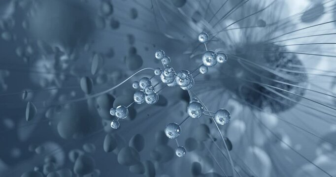Looped video of L-arginine, e507, rotating molecular 3D ball-and-stick model