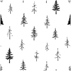 Obraz premium Whimsical Forest Trees Pattern, Nature Inspired Art