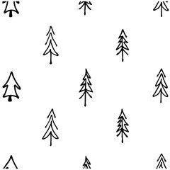 Obraz premium Delicate Trees Patterned On White Backdrop Design