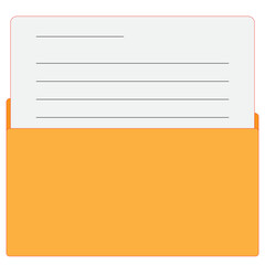 Folder with a Written Letter, vector illustration 