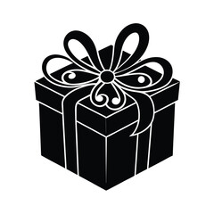 decorative black silhouette chocolate gift box vector design  