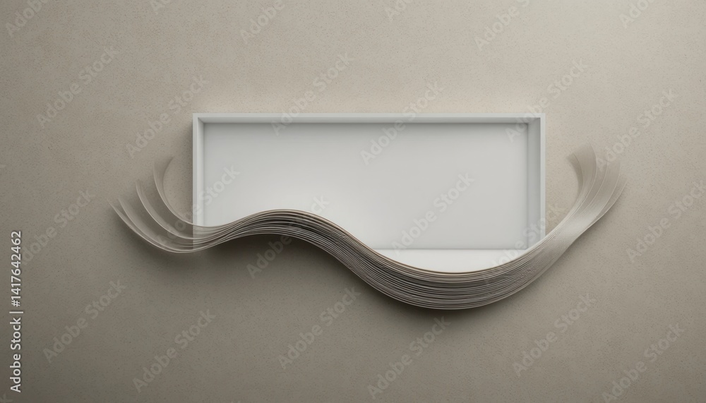 Poster dynamic motion of turning pages minimalist studio abstract art contemporary design close-up view con