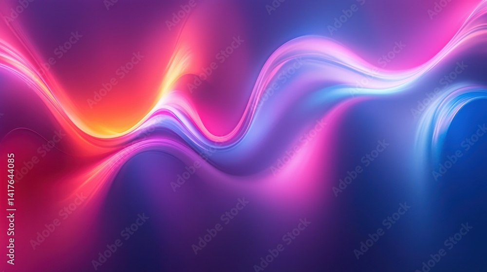 Poster abstract colorful waves of light creating a vibrant background for design