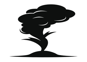 Tornado Touching Down in Black and White