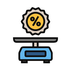 Digital Scale with Discount Badge Icon Design