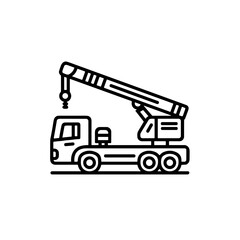 Naklejka premium Outline of a Crane Truck in Minimalist Style 
