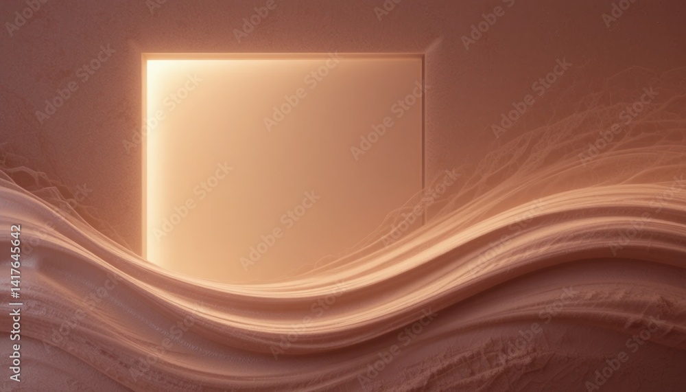 Poster illuminating entryway design modern architecture digital art minimalist environment soft glow concep