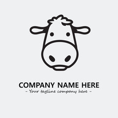 Cow illustration black and white for logo company vector image
