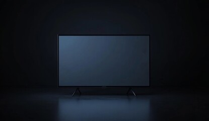 Dark Room Television Display Mockup