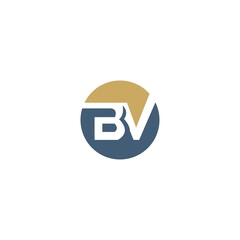 BV letter colorful logo in the circle Vector Logo Illustration