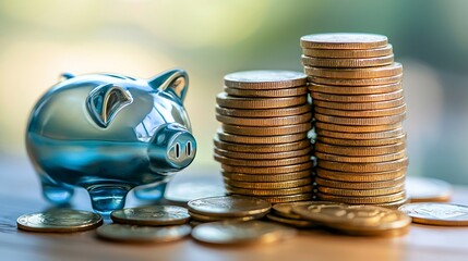 Piggy Bank and Coins