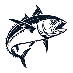 Fototapeta premium Tuna fish silhouette vector illustration icon , logo type.