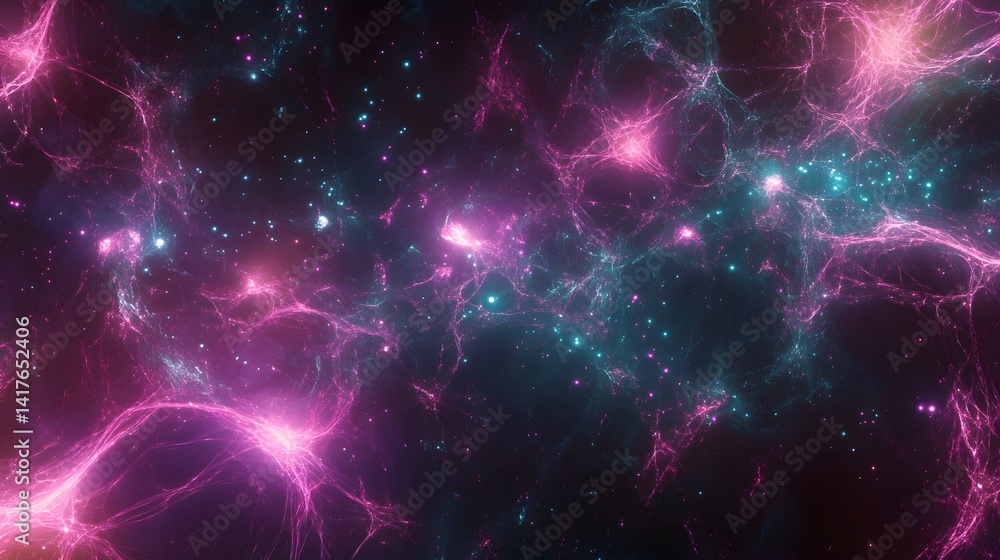 Aufkleber futuristic ai neural network abstract representation for digital art