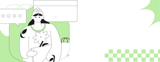 Flat vector illustration of business people operating work scene
