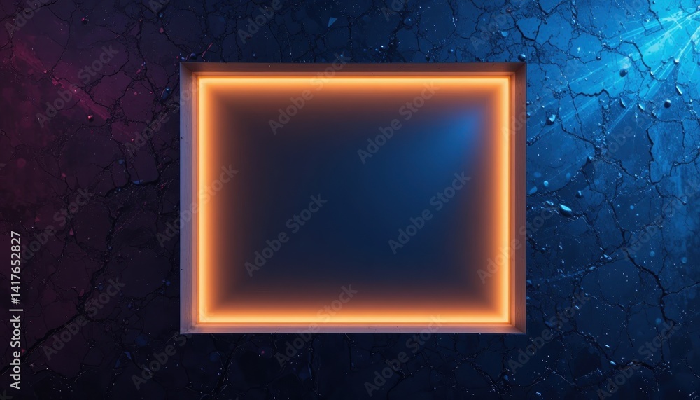 Poster dynamic neon frame design digital art studio graphic design modern environment abstract viewpoint cr