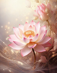 Divinely shining lotus background