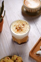 coffee brulee on the table 