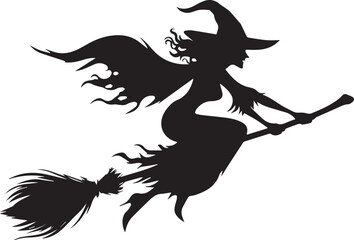 silhouette Halloween witch