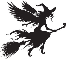 silhouette Halloween witch