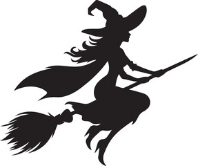 silhouette Halloween witch