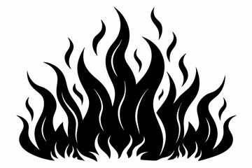 Black silhouette of a flame border design