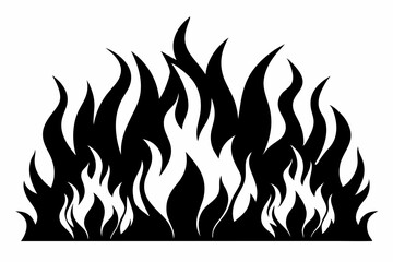 Black silhouette of a flame border design