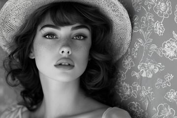 Portrait of a woman in black and white style