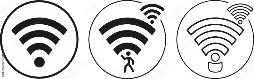 Poster wifi wireless internet signal vector icon