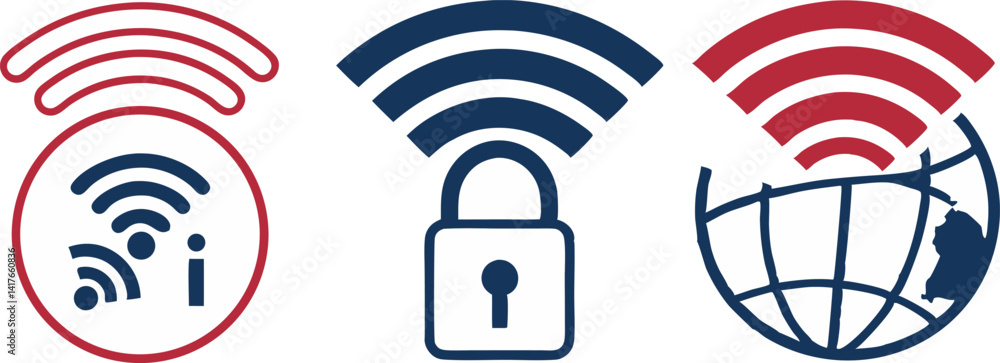 Poster wifi wireless internet signal vector icon