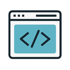 Code Editor Icon Representing Web Development and Interactive Programming Environment