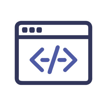 Code Editor Icon Representing Web Development and Interactive Programming Environment
