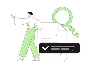 Flat vector illustration of business people operating work scene
