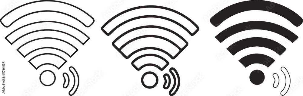 Poster wifi wireless internet signal vector icon