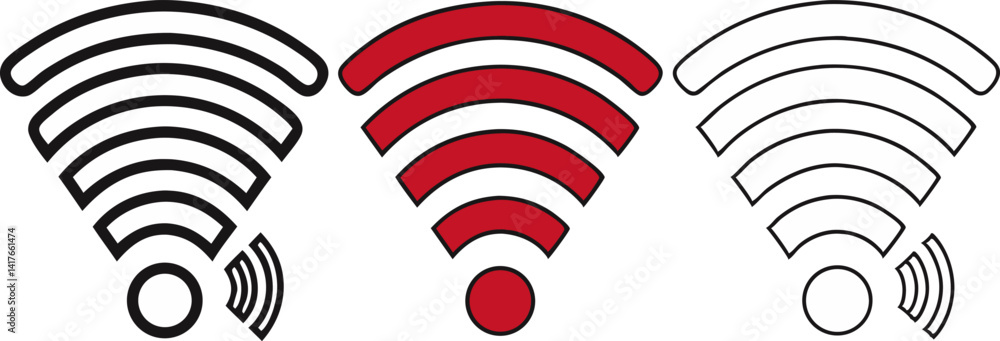 Poster wifi wireless internet signal vector icon
