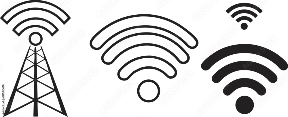Poster wifi wireless internet signal vector icon