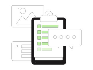 Flat vector illustration of business people operating work scene
