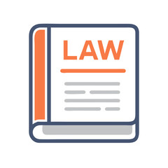 Law Book Icon Representing Legal Studies Text and Jurisprudence Reference