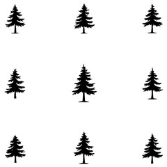 Obraz premium Graphic trees pattern minimal background seamless