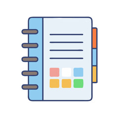 Notebook with Tabs Icon Representing Organized Note-taking and Information Management