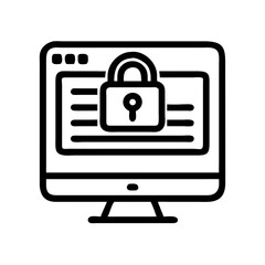 Obraz premium Secure Computer Icon Representing Web Access Protection and Cybersecurity