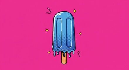 Melting Ice Pop with Bold Blue and Orange Tones